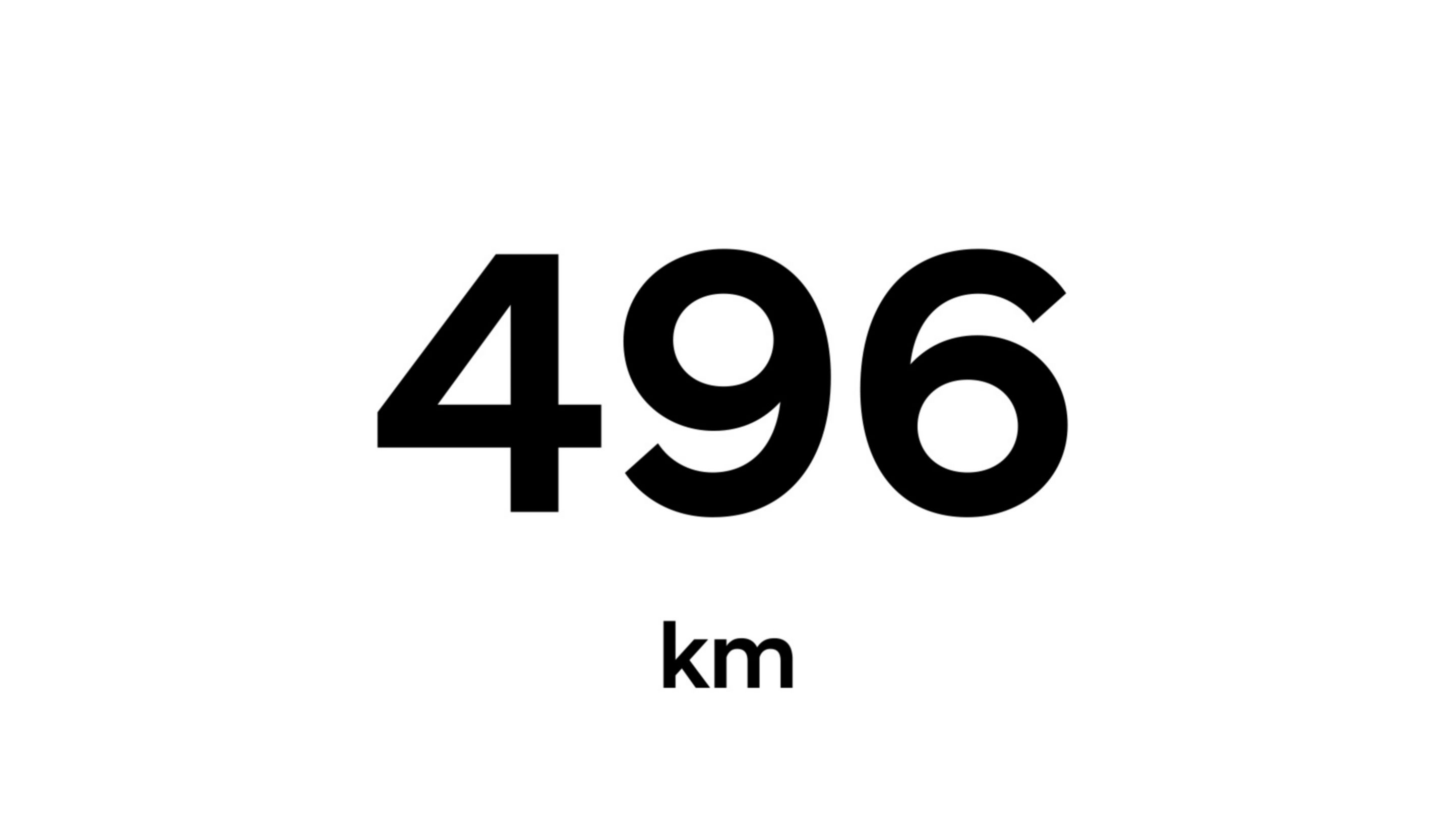 Animation showing 497 km range