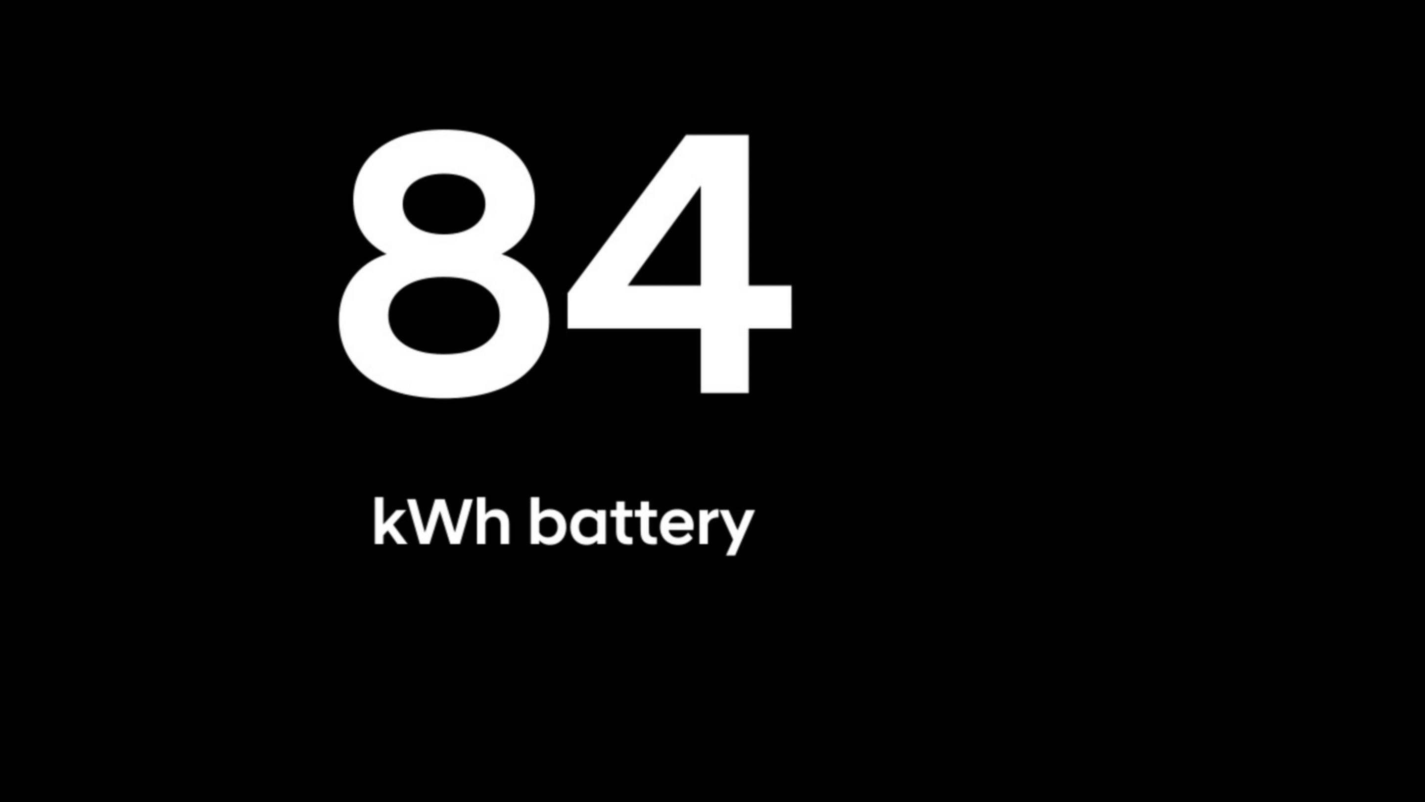 A 84 kWh-ás akkumulátort ábrázoló animáció.